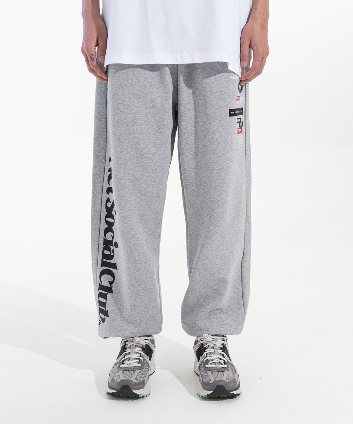 넷소셜클럽(NET SOCIAL CLUB) TELECOM LOGOS PANTS (MELANGE)