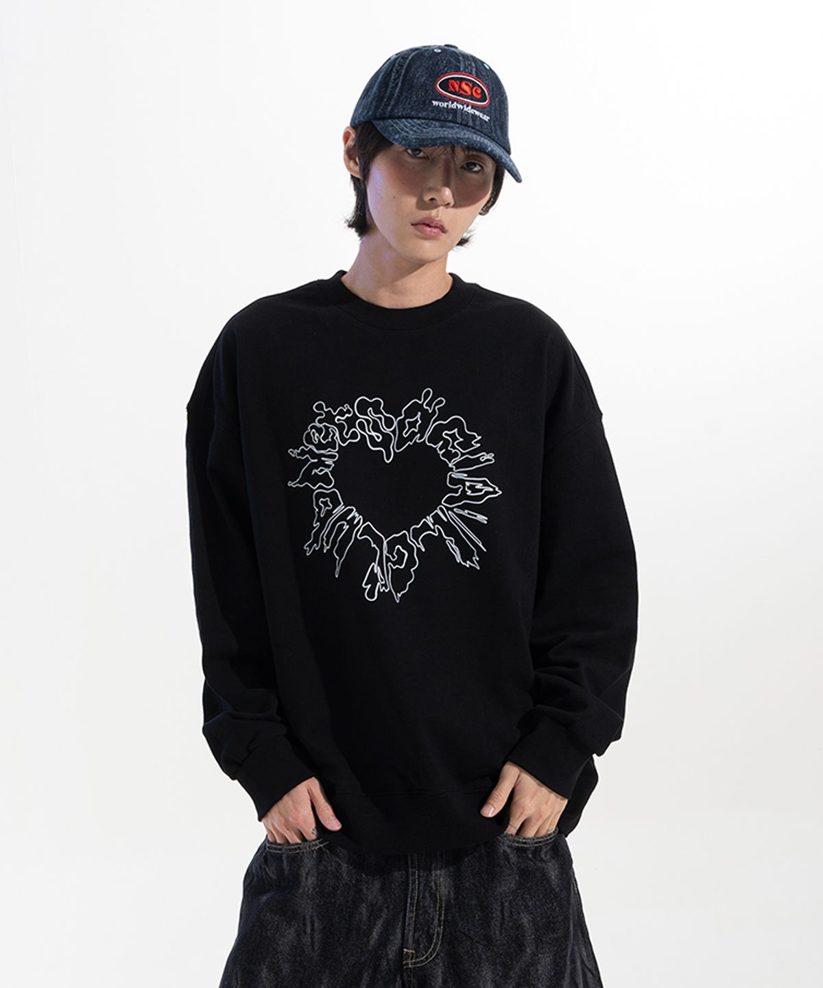 넷소셜클럽(NET SOCIAL CLUB) OUTER HEART MTM (BLACK)