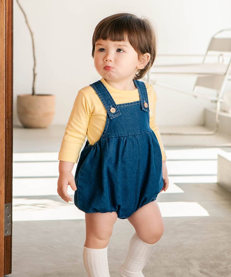 데일리 멜빵롬퍼 블루