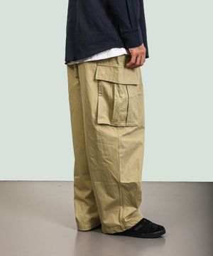 빅포켓 카고 와이드 벌룬 팬츠 베이지