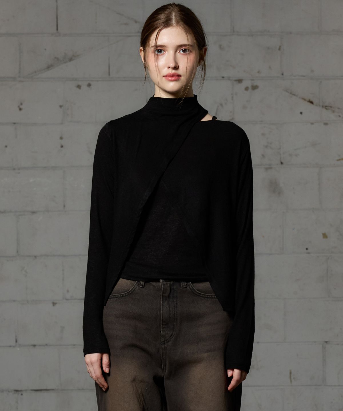 아리킴(ARIKIM) ARE WOOL LONG SLEEVE SET / BLACK