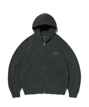 WASHED HOOD ZIP UP [PIGMENT BLACK]