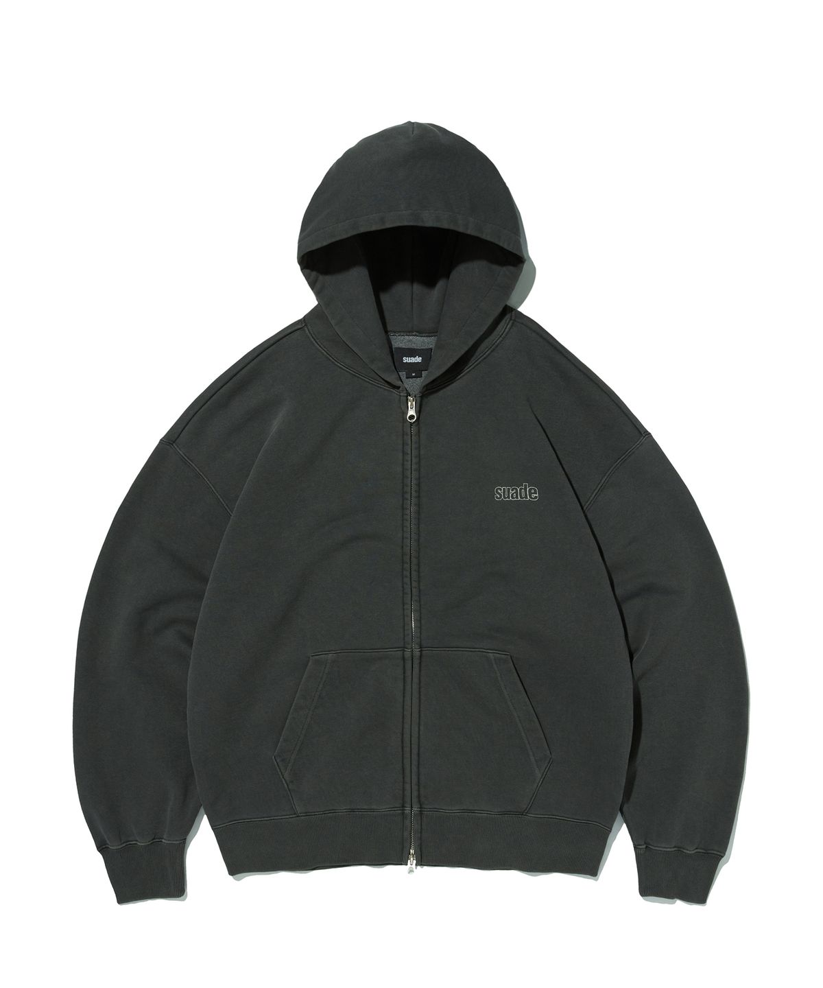 스웨이드(SUADE) WASHED HOOD ZIP UP [PIGMENT BLACK]