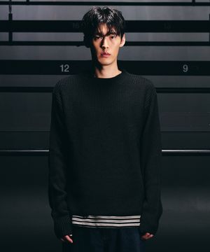 Dylan Back Cable Knit Black