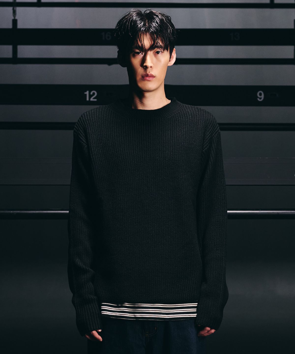 노클(NOCLE) Dylan Back Cable Knit Black