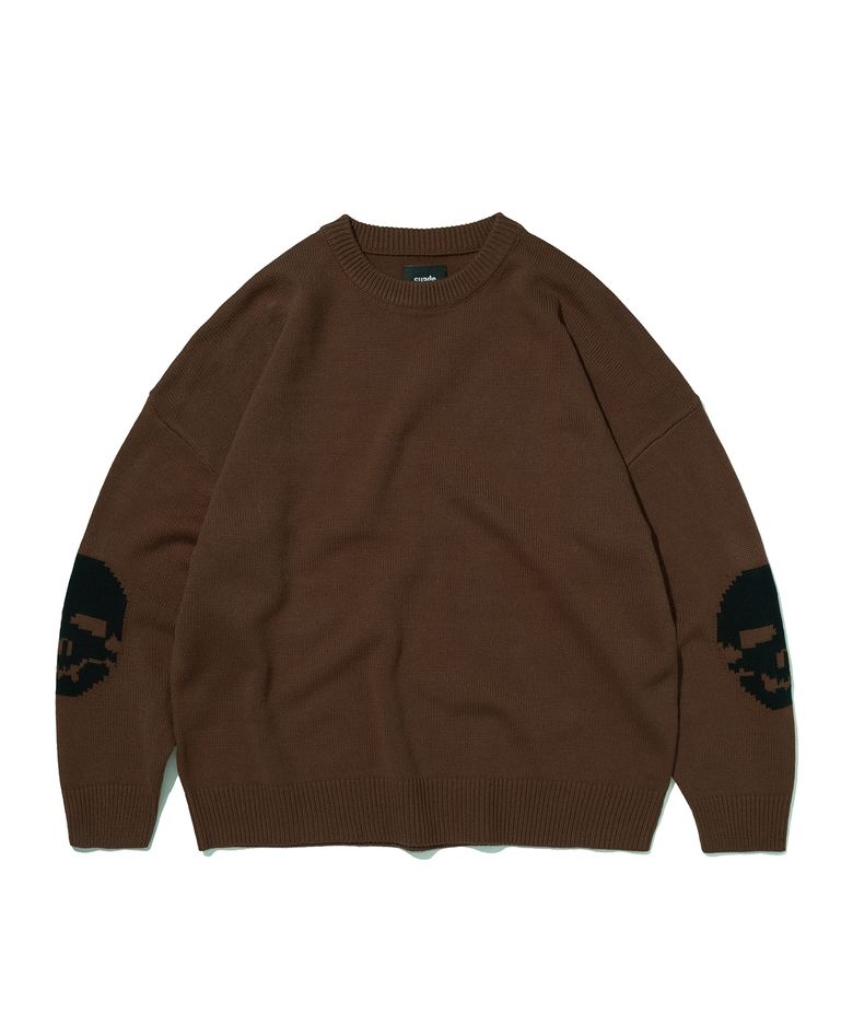 ELBOW SKULL KNIT [BROWN]