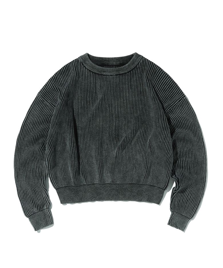 WASHED KNIT [BLACK]