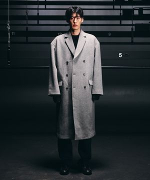 Zachary Double Coat Herringbone Grey