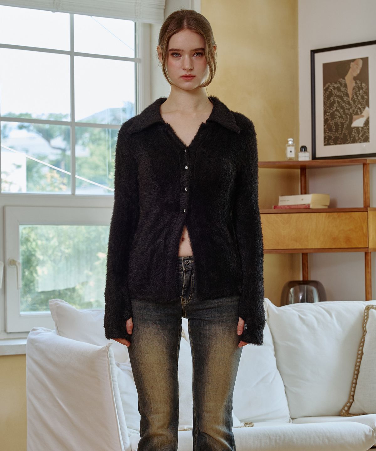 아리킴(ARIKIM) COSMO FUR CARDIGAN / BLACK