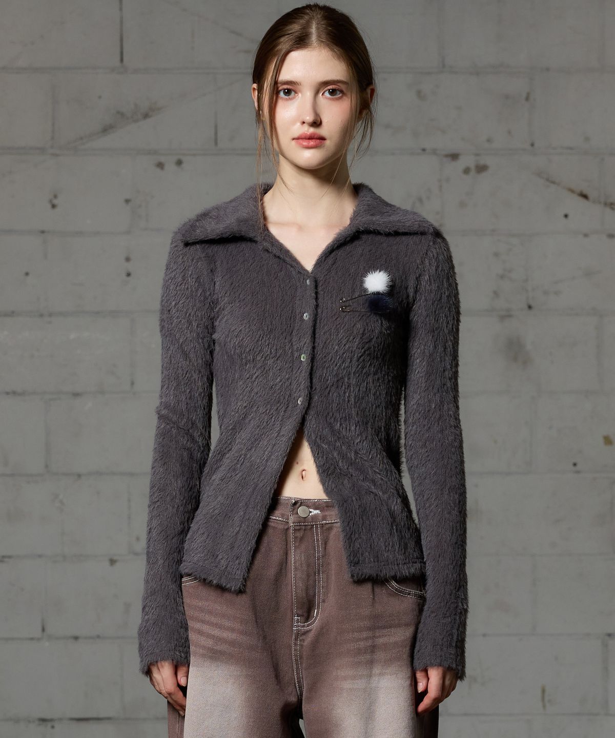 아리킴(ARIKIM) COSMO FUR CARDIGAN / CHARCOAL