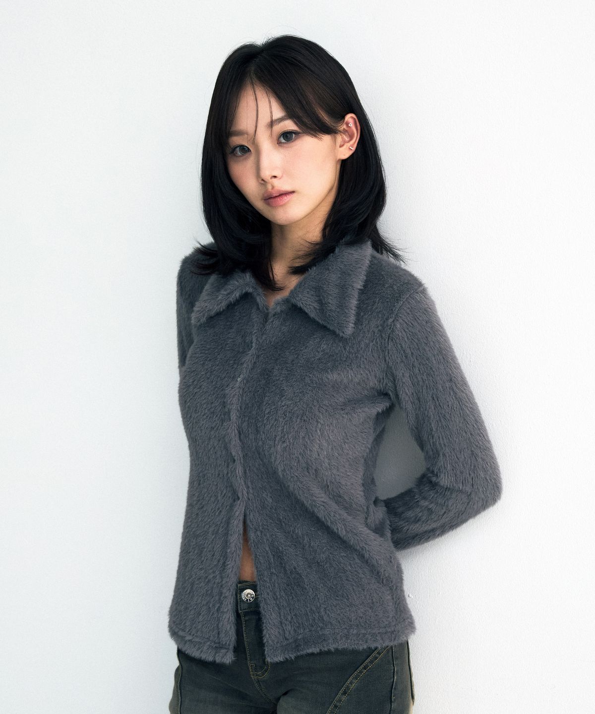 아리킴(ARIKIM) COSMO FUR CARDIGAN / CHARCOAL