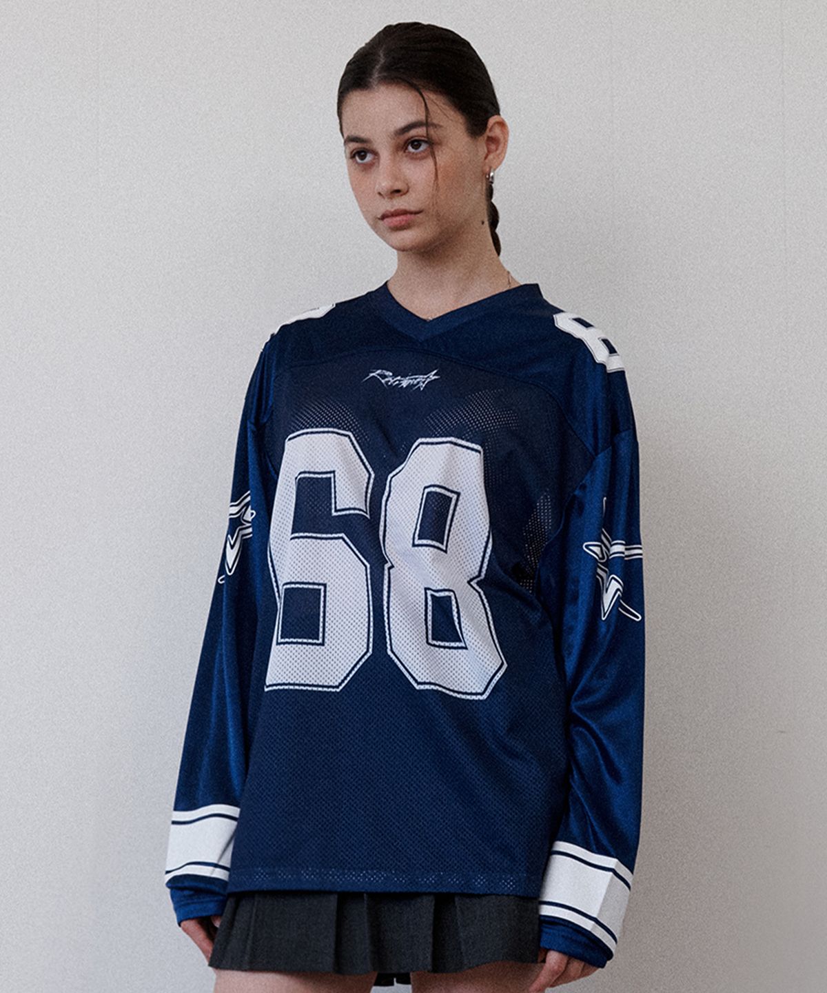 리트리버클럽(RETRIEVER CLUB) 68 LONG FOOTBALL JERSEY [NAVY]