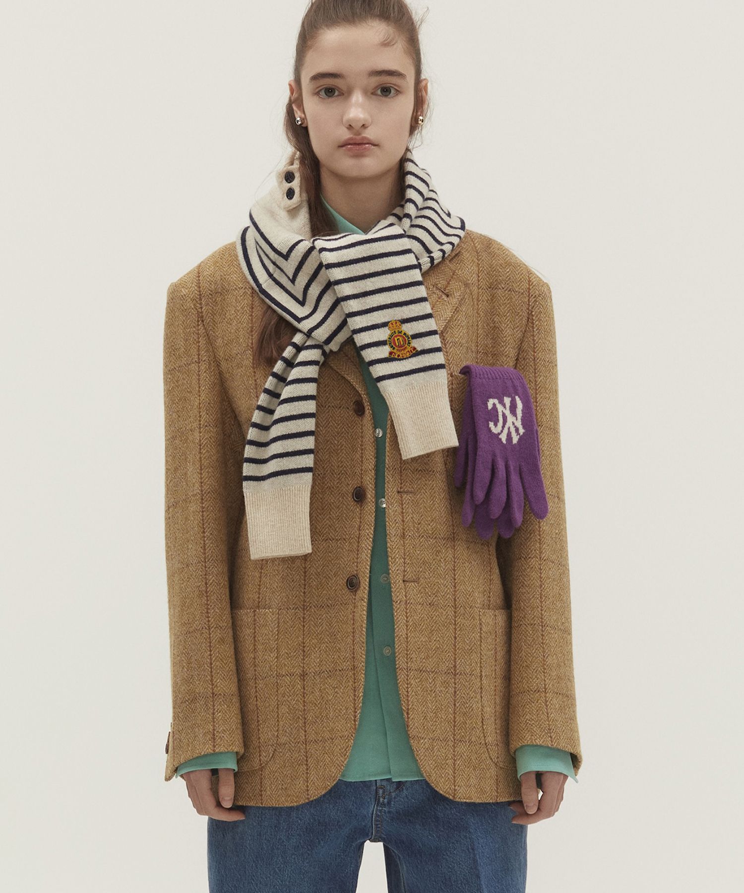 [Nohant] ★HARRIS TWEED 90'S SINGLE BREASTED JACKET★ HARRIS TWEED 90'S SINGLE BREASTED JACKET MUSTARD - NOHANT