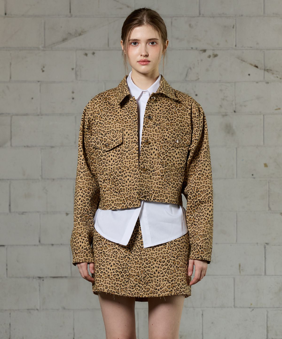 아리킴(ARIKIM) LEOPARD TRUCKER JACKET / BEIGE