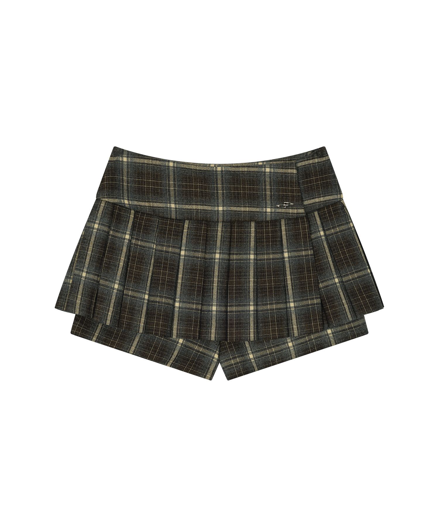 ミニスカート Porta PLEATS MINI SKIRT SHORTS CHACOAL MUSINSA | PORTA CHECK PLEATS MINI SKIRT SHORTS, BROWN