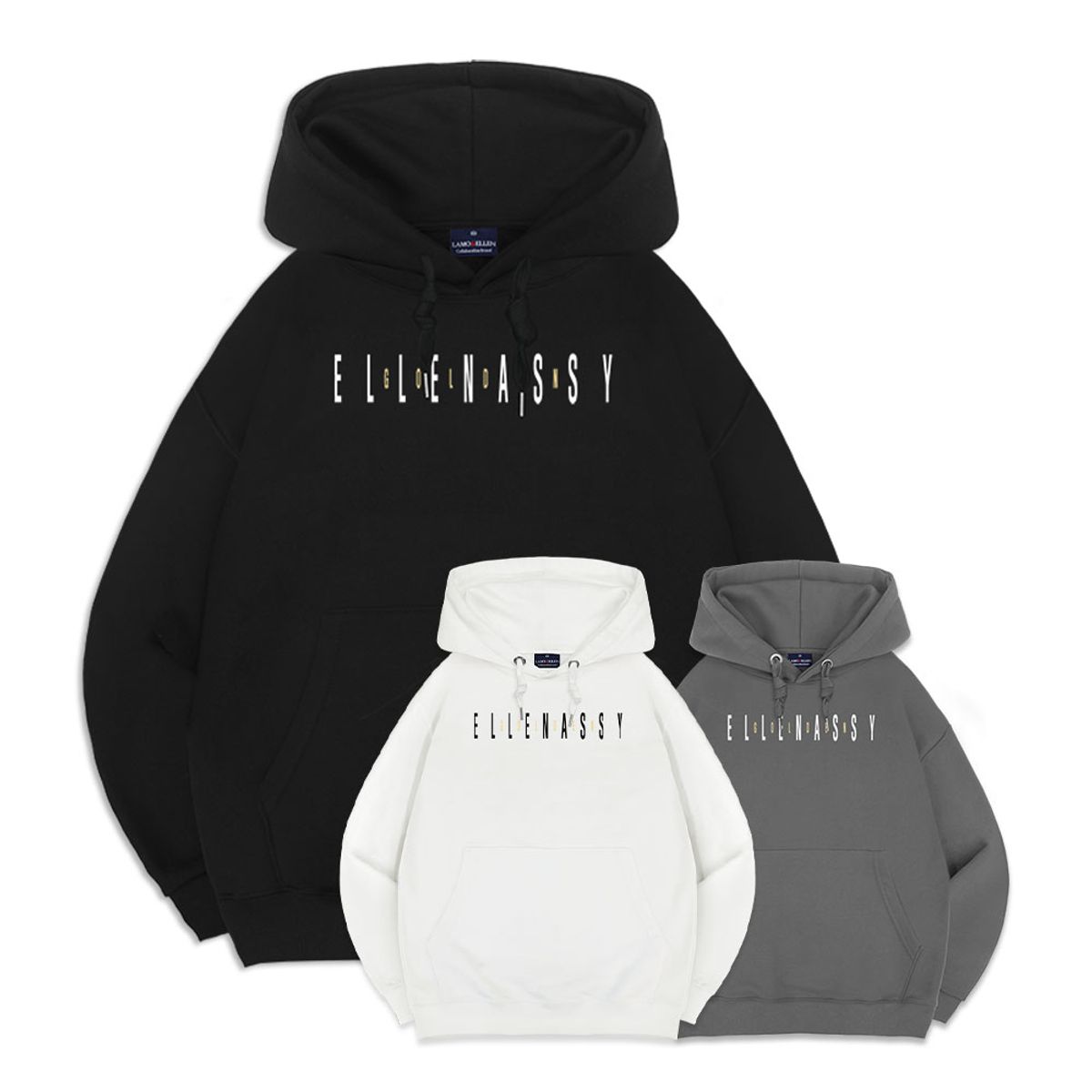엘런아시(ELLENASSY) 골든 오버핏 후드티