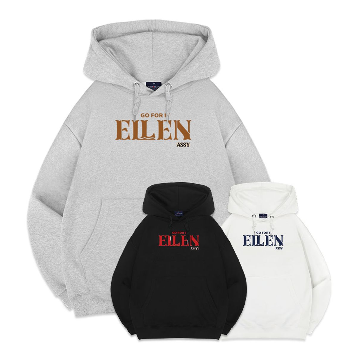 엘런아시(ELLENASSY) 리플 오버핏 후드티