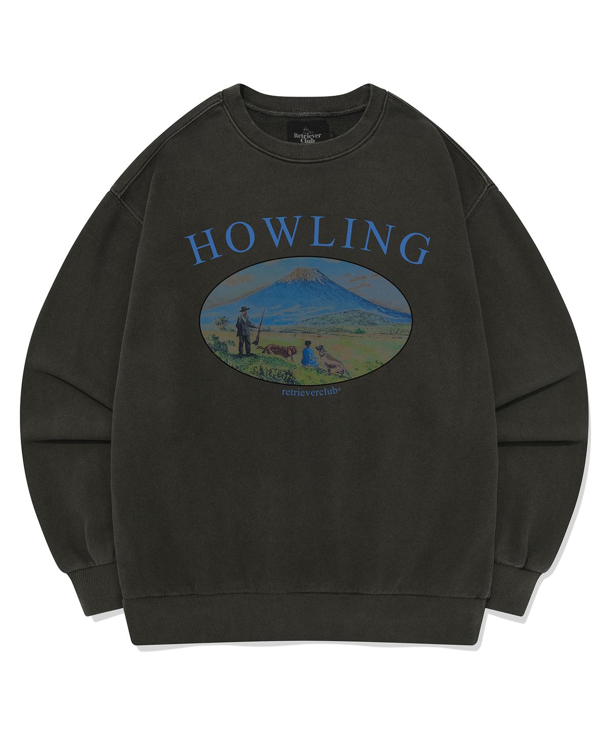 리트리버클럽(RETRIEVER CLUB) MOUNTAIN CREWNECK [PIGMENT BLACK]