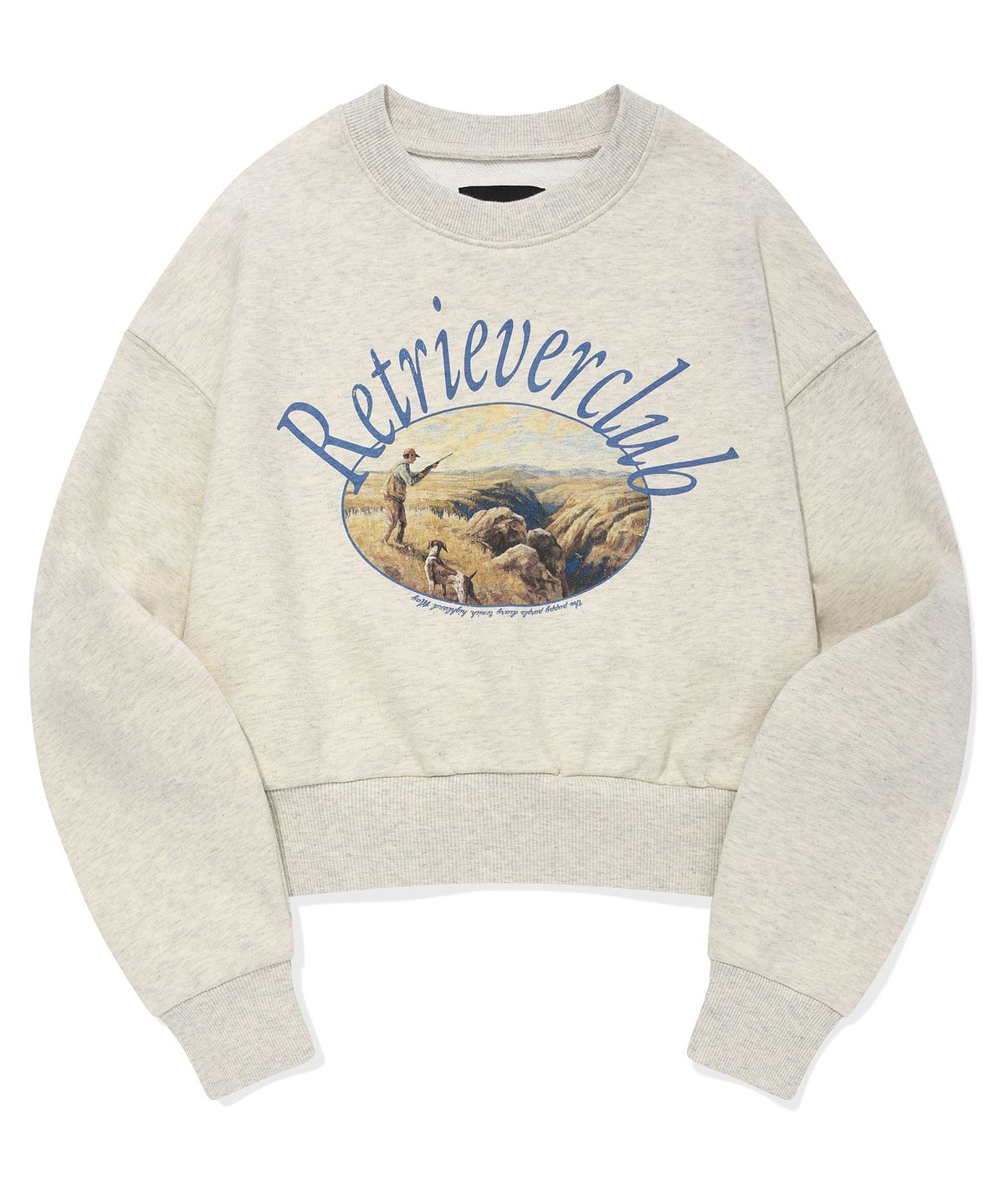 리트리버클럽(RETRIEVER CLUB) PAINTING CROP CREWNECK [OATMEAL]