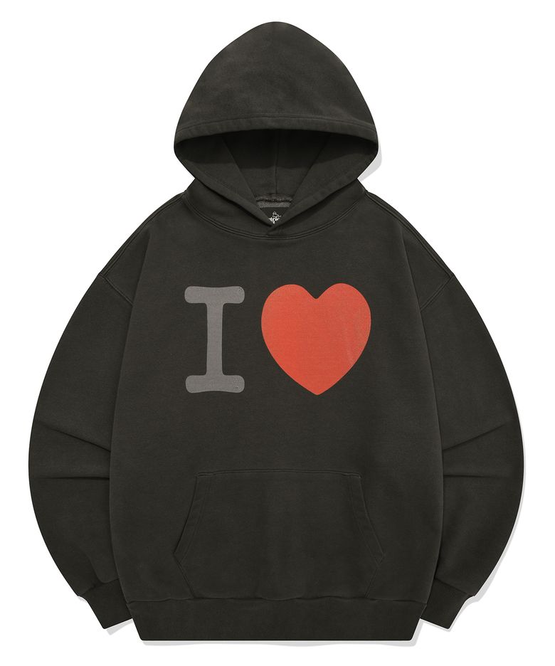 I LOVE HOODIE [PIGMENT BLACK]