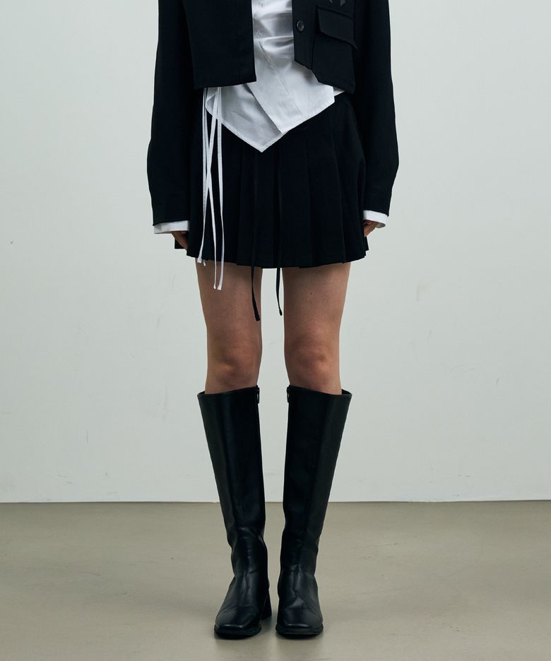 MILD PLEATS SKIRT PANTS / BLACK