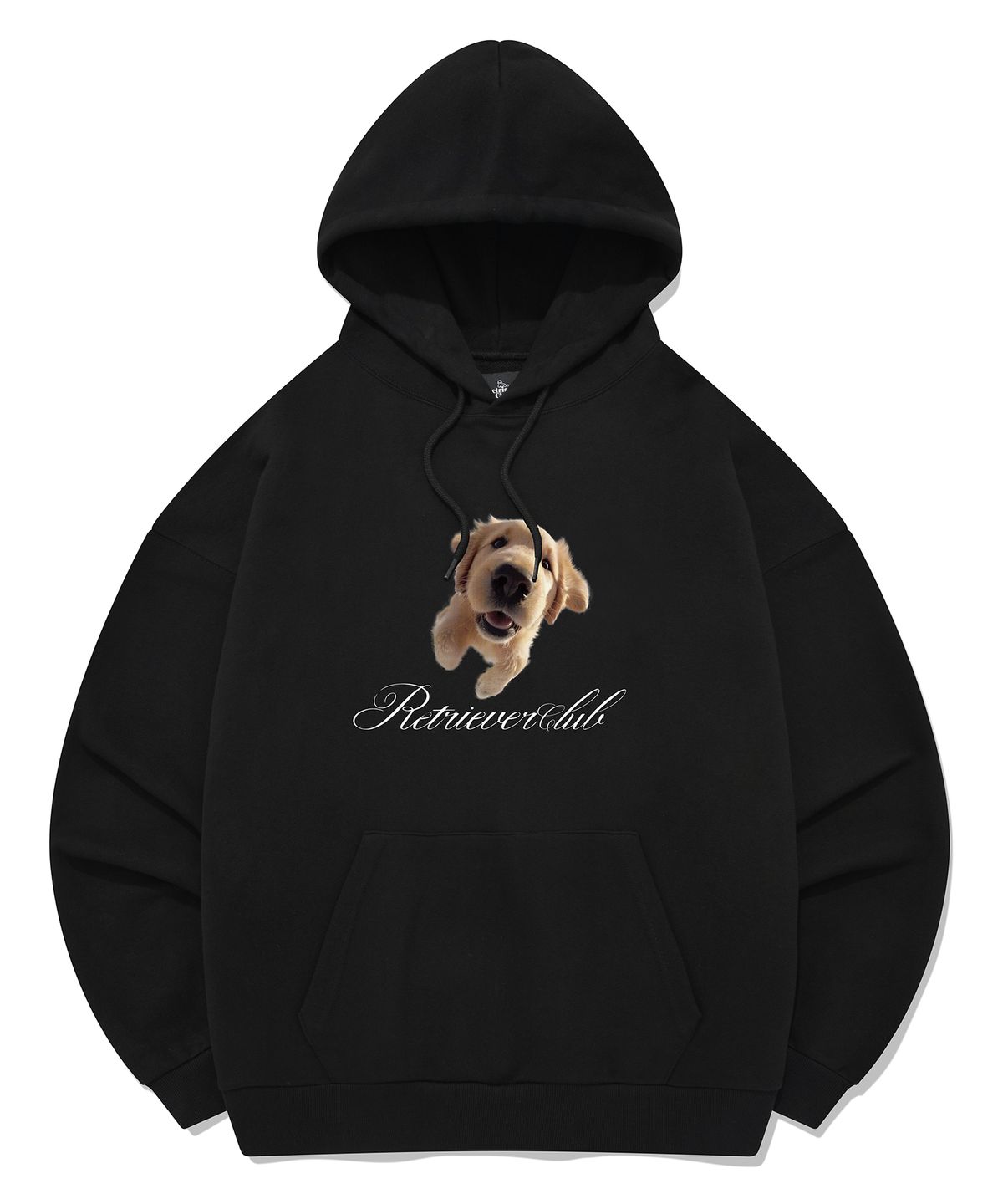 리트리버클럽(RETRIEVER CLUB) PUPPY SCRIPT HOODIE [BLACK]