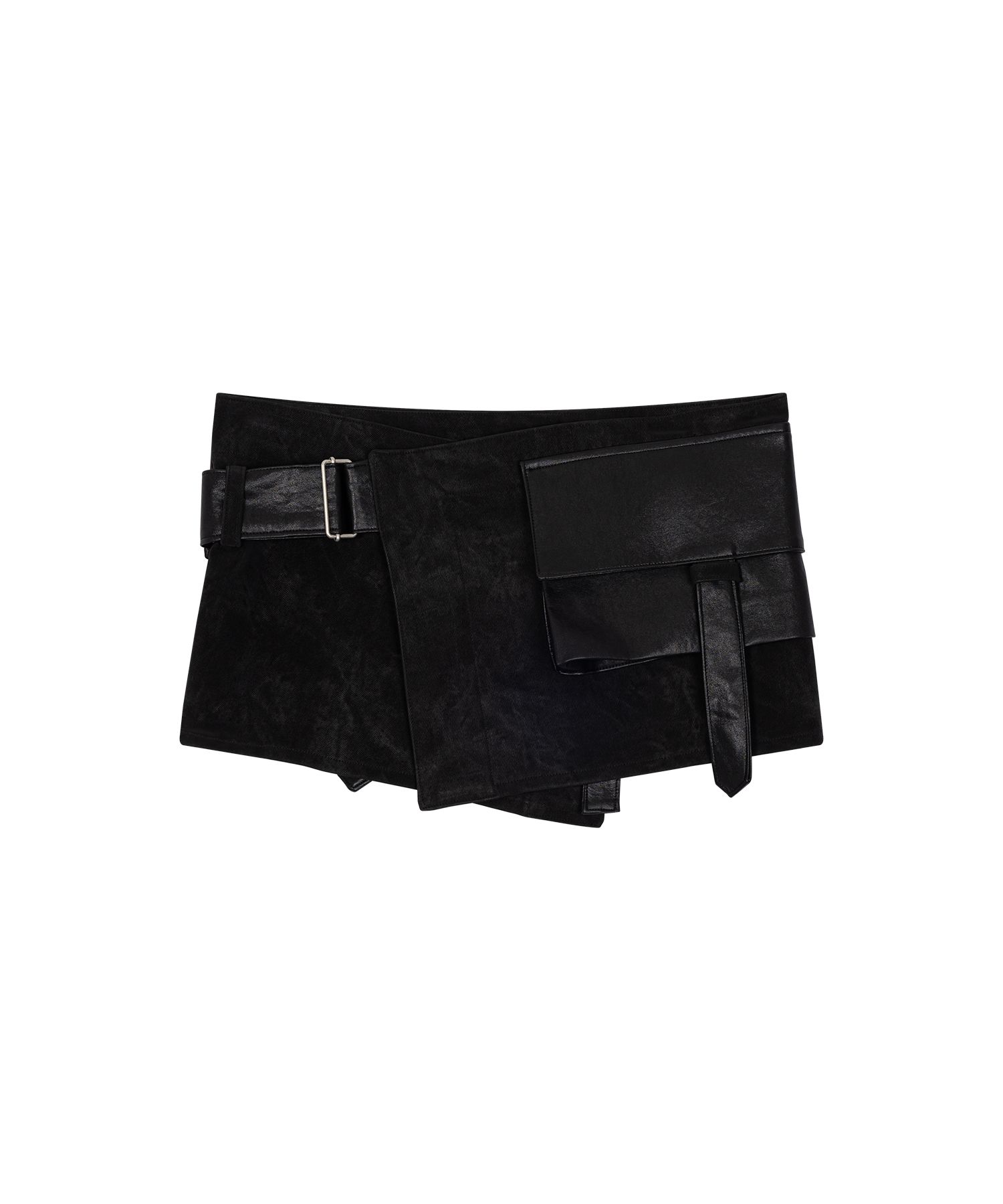 PORTA ■ BELTED POCKET WRAP SKIRT MUSINSA | PORTA BELTED POCKET WRAP SKIRT, BLACK