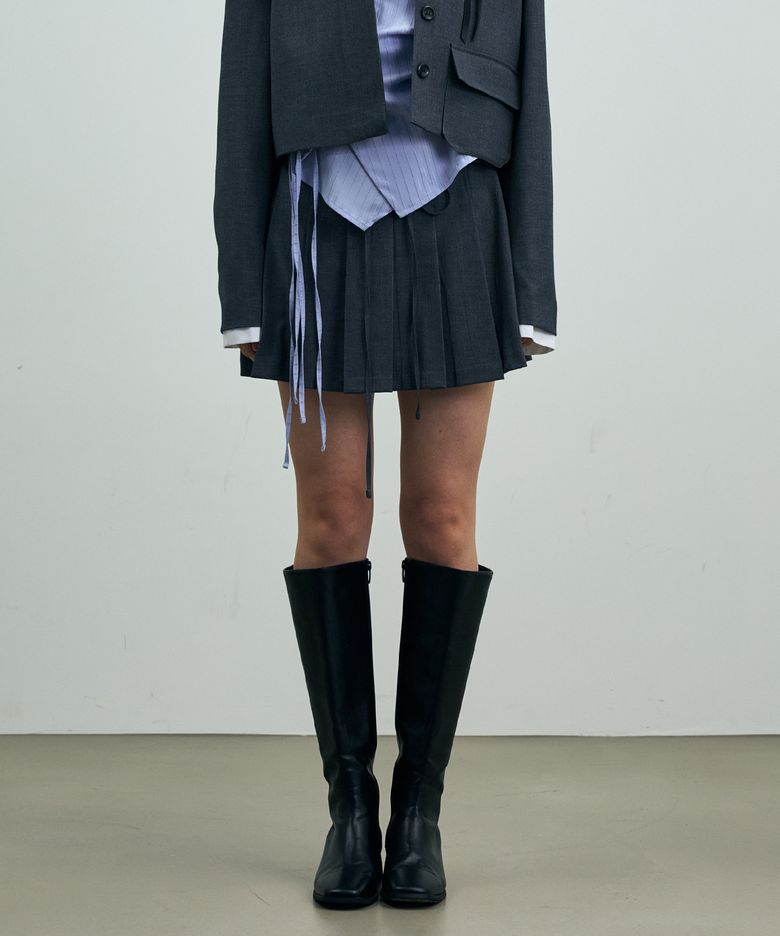 MILD PLEATS SKIRT PANTS / CHARCOAL