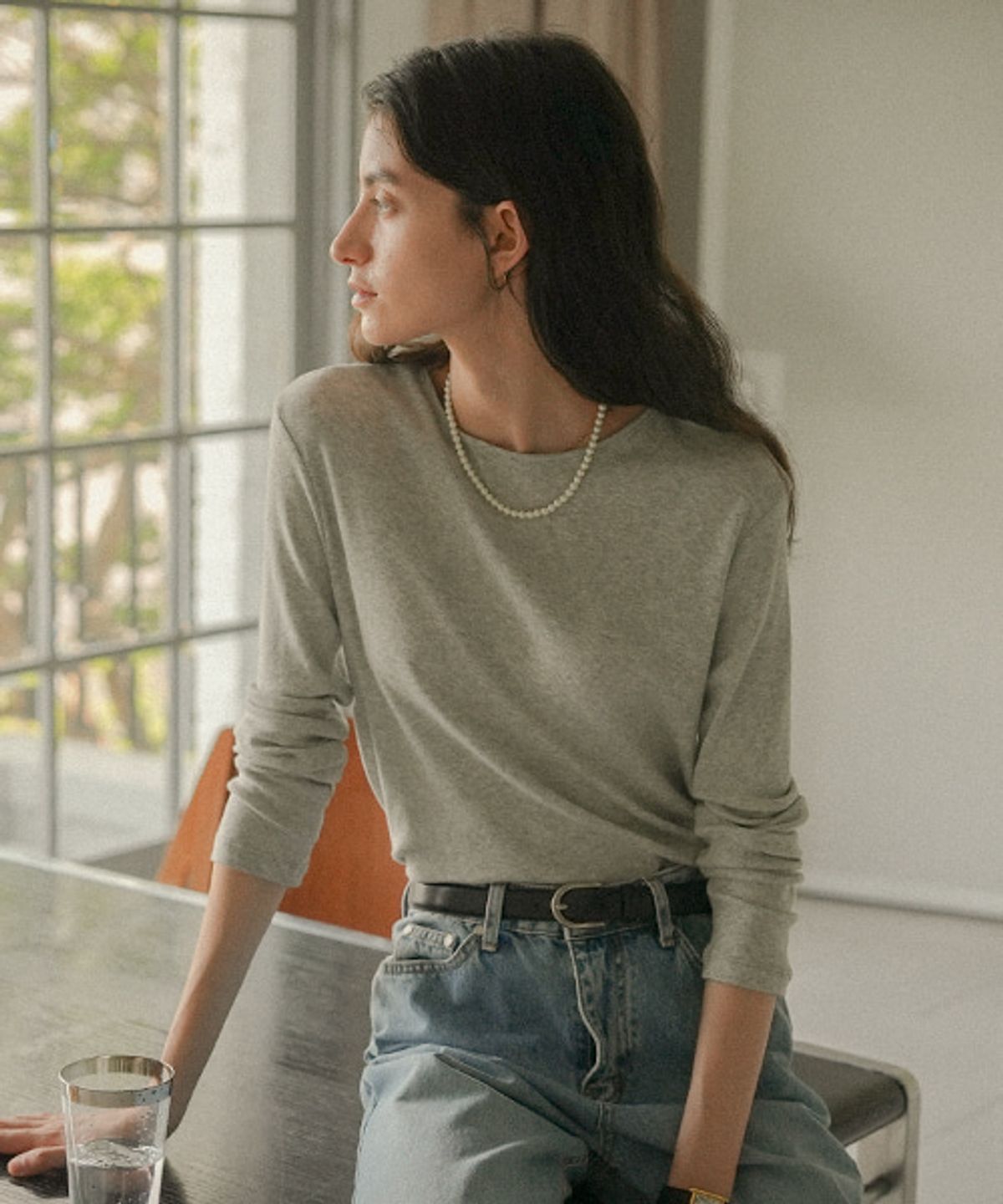 틸아이다이(TILL I DIE) Modal basic slim t-shirt_Melange