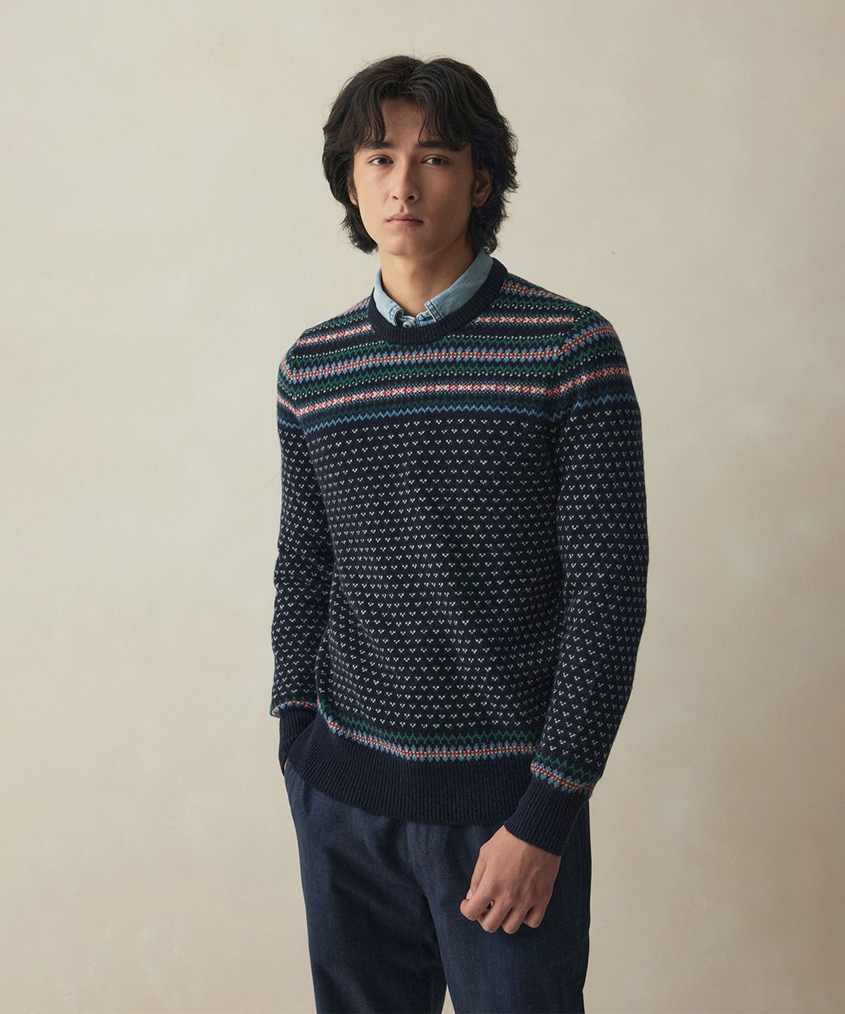 브룩스 브라더스(BROOKS BROTHERS) 알파카 홀리데이 패턴 스웨터 (멀티) (BBWRMM39417EW)