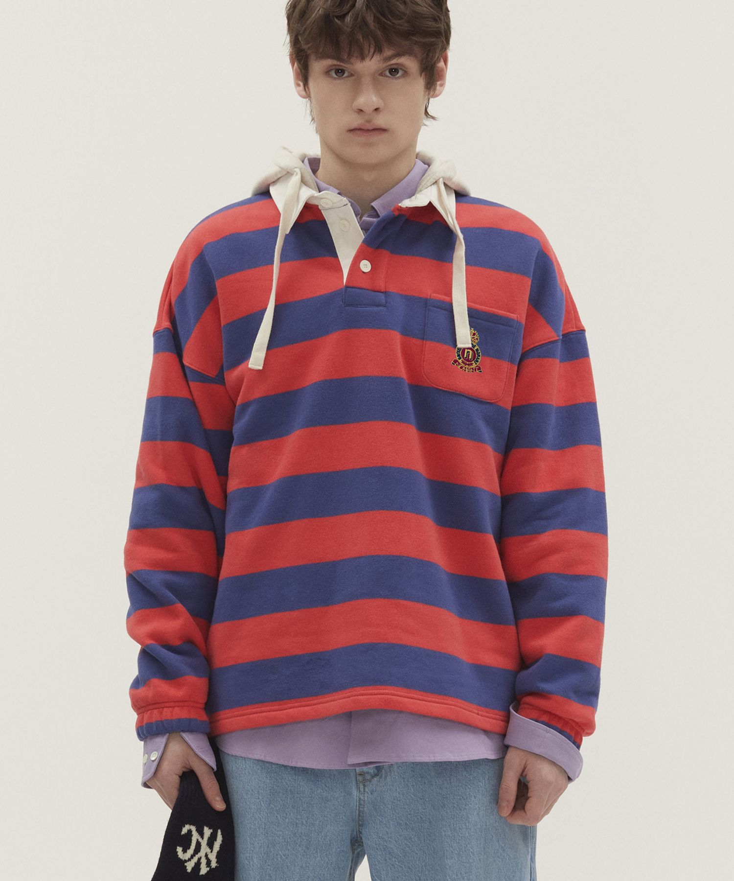 【NOHANT】STRIPE HOODIE RUGBY SHIRT MUSINSA | NOHANT STRIPE HOODIE RUGBY SHIRT RED