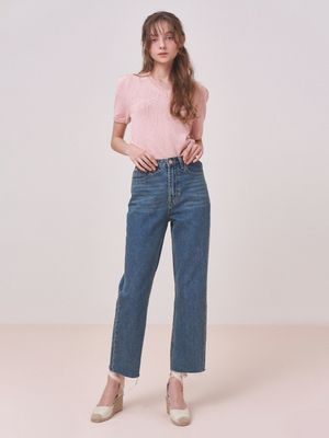 KIRSTEN straight denim pants_DARK BLUE