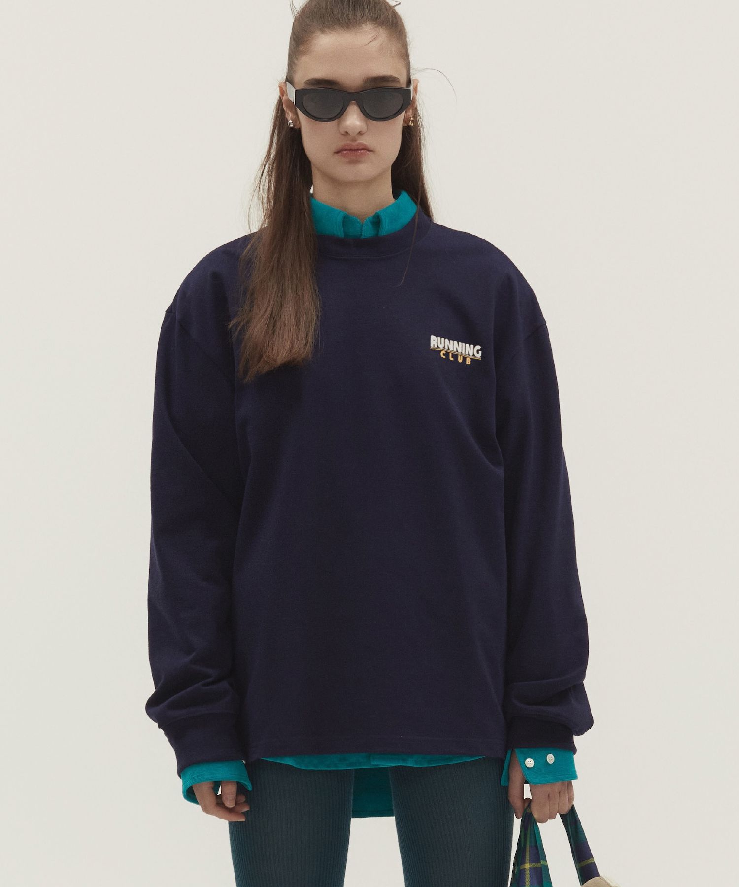 MUSINSA | NOHANT RUNNING CLUB LONG SLEEVE T-SHIRT NAVY