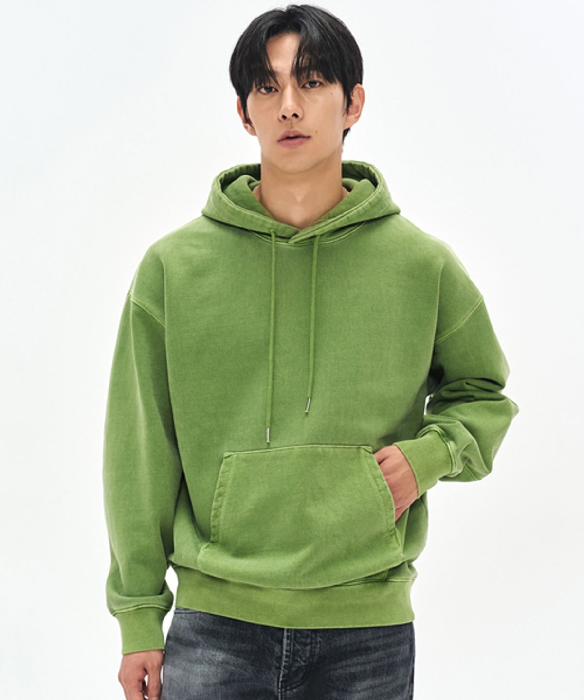 소버먼트(SOVERMENT) 980G 피그먼트 컷 후드-리프 그린-
