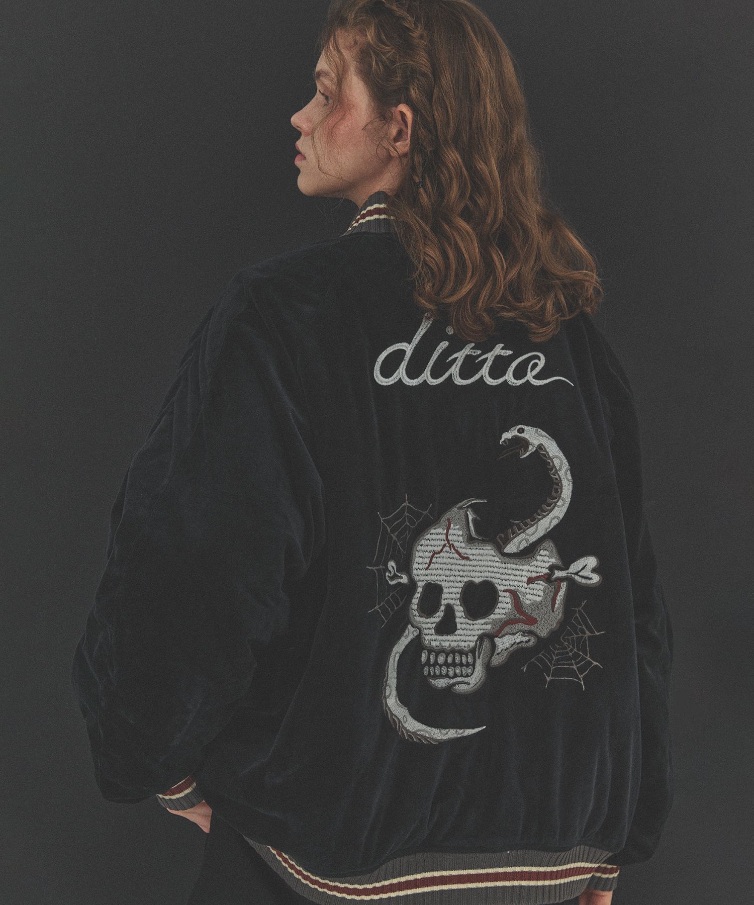 スタジャン CPGN STUDIO Skull Web Souvenir Jacket 4FT1040 MUSINSA | CPGN STUDIO Skull Web Souvenir Jacket Black