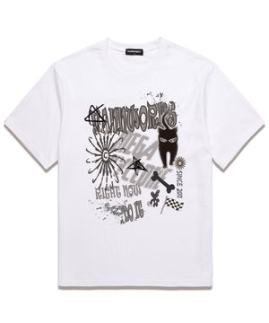 CAT DO IT 오버핏 반팔 티셔츠 (VS0113) 화이트