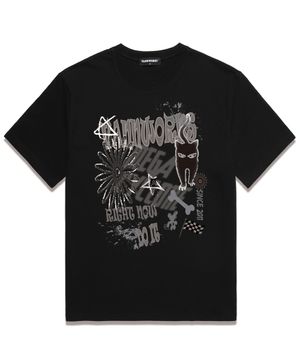 CAT DO IT 오버핏 반팔 티셔츠 (VS0113) 블랙