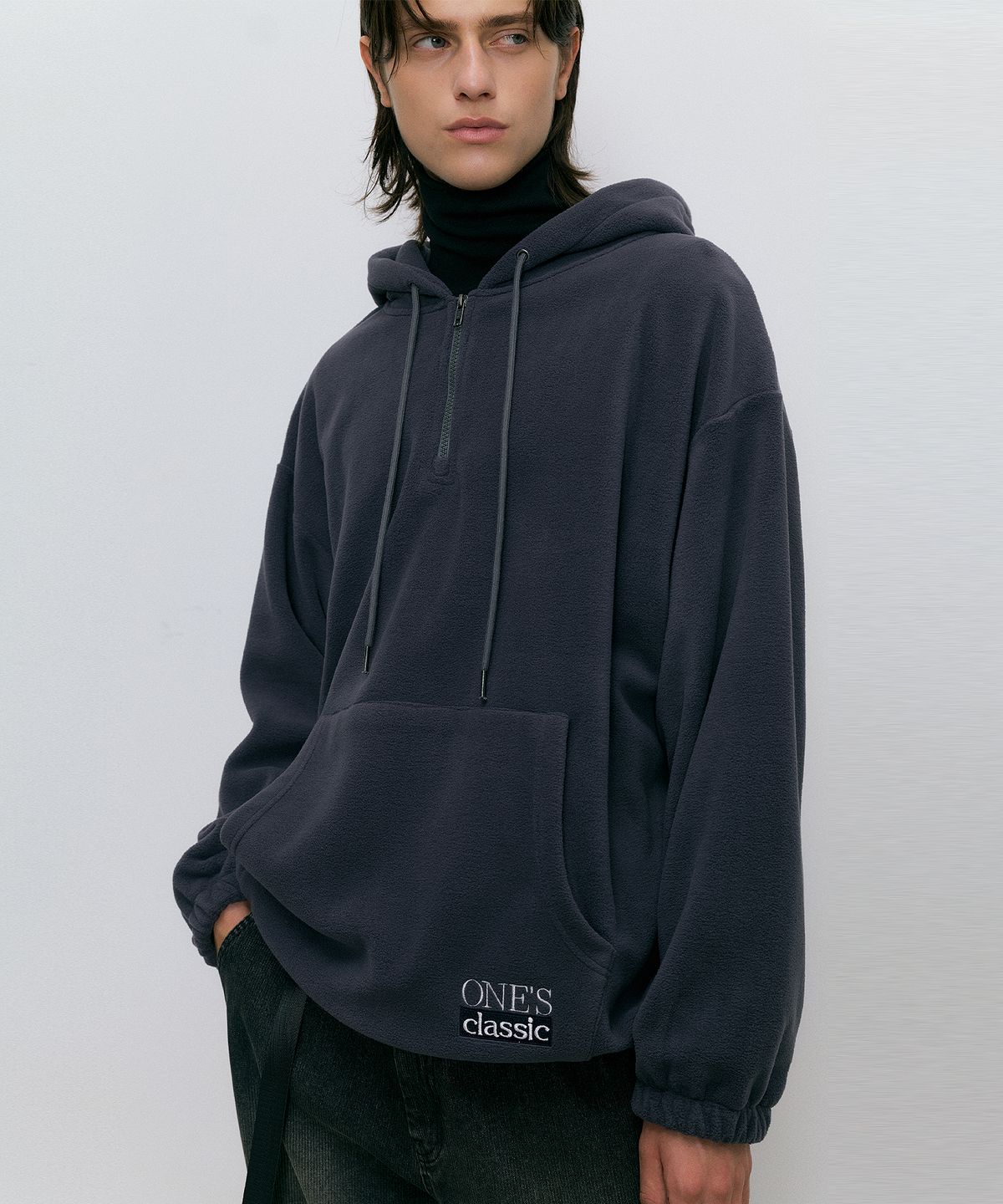 엔도어(ENDOOR) Fleece classic half zip-up hoodie (gray)