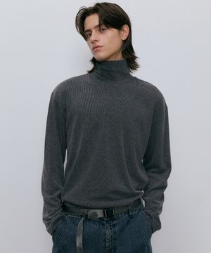 Turtleneck long sleeve t-shirt (dark gray)