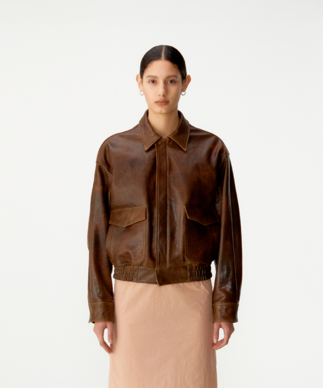 MUSINSA | COOR WOMEN Vegetable Leather A-2 Jacket (Brown)