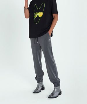 케이9 로고 조거 팬츠 차콜