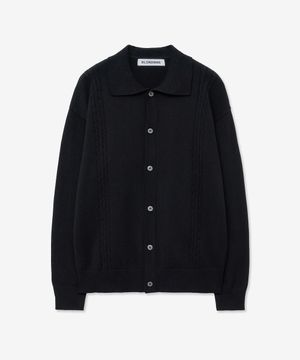소프트 케이블 카라 가디건_블랙