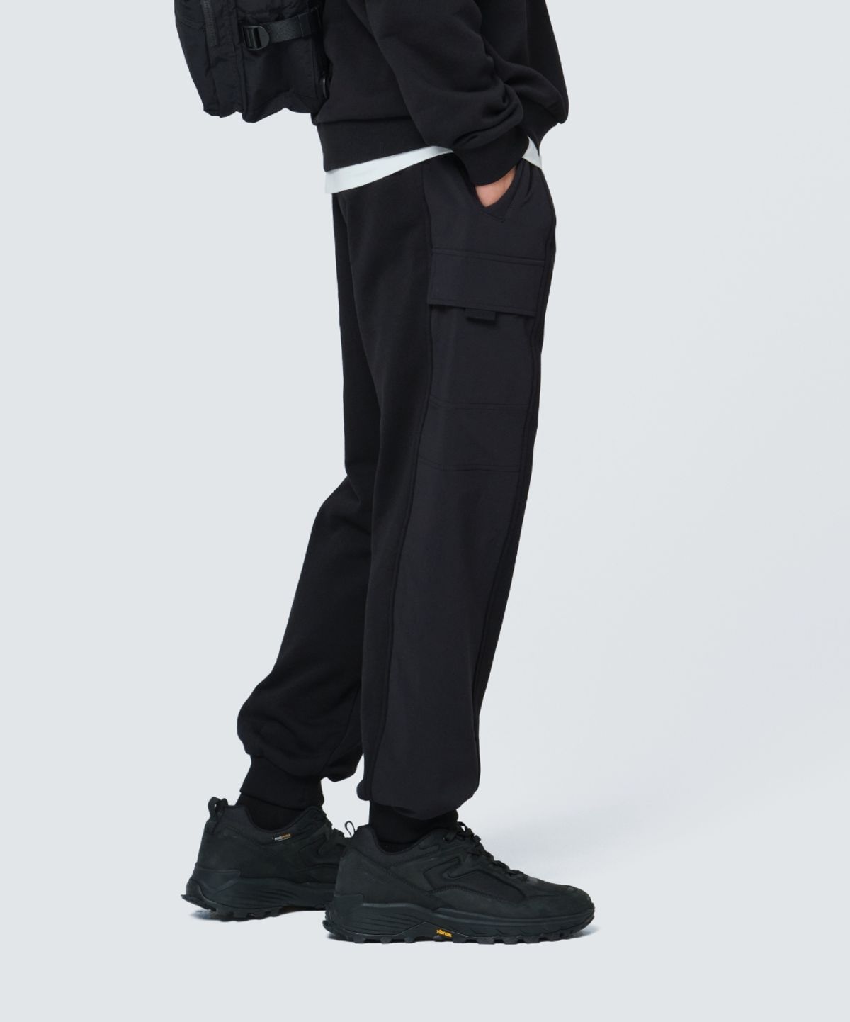 스노우피크 어패럴(SNOWPEAK APPAREL) 우븐 믹스 조거 팬츠 (S24FMFFP24) Black