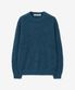 크루넥 리브 니트 스웨터_멜란지블루