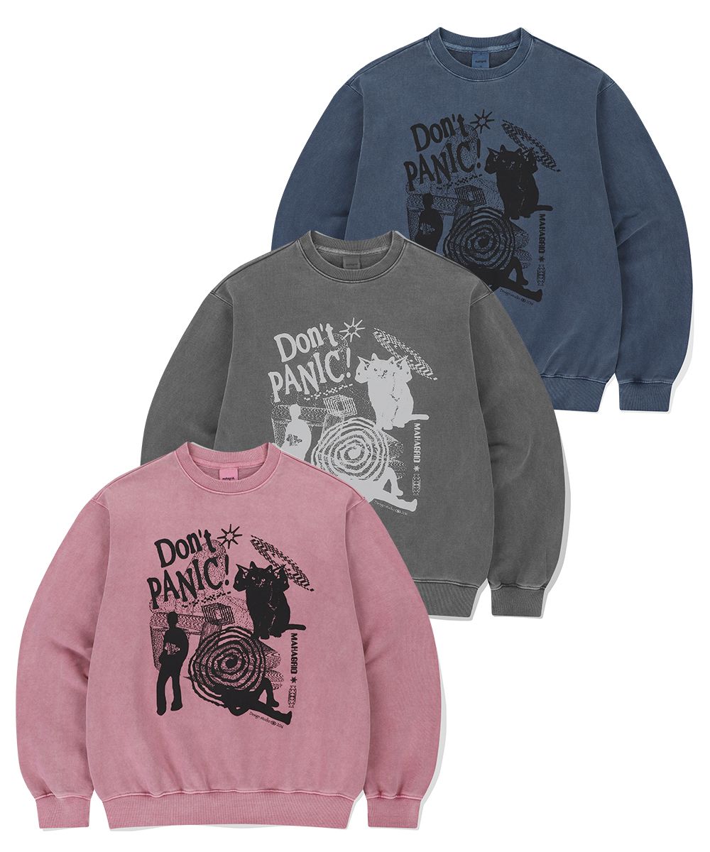 MUSINSA | MAHAGRID DON'T PANIC PIGMENT SWEATSHIRT_3colors