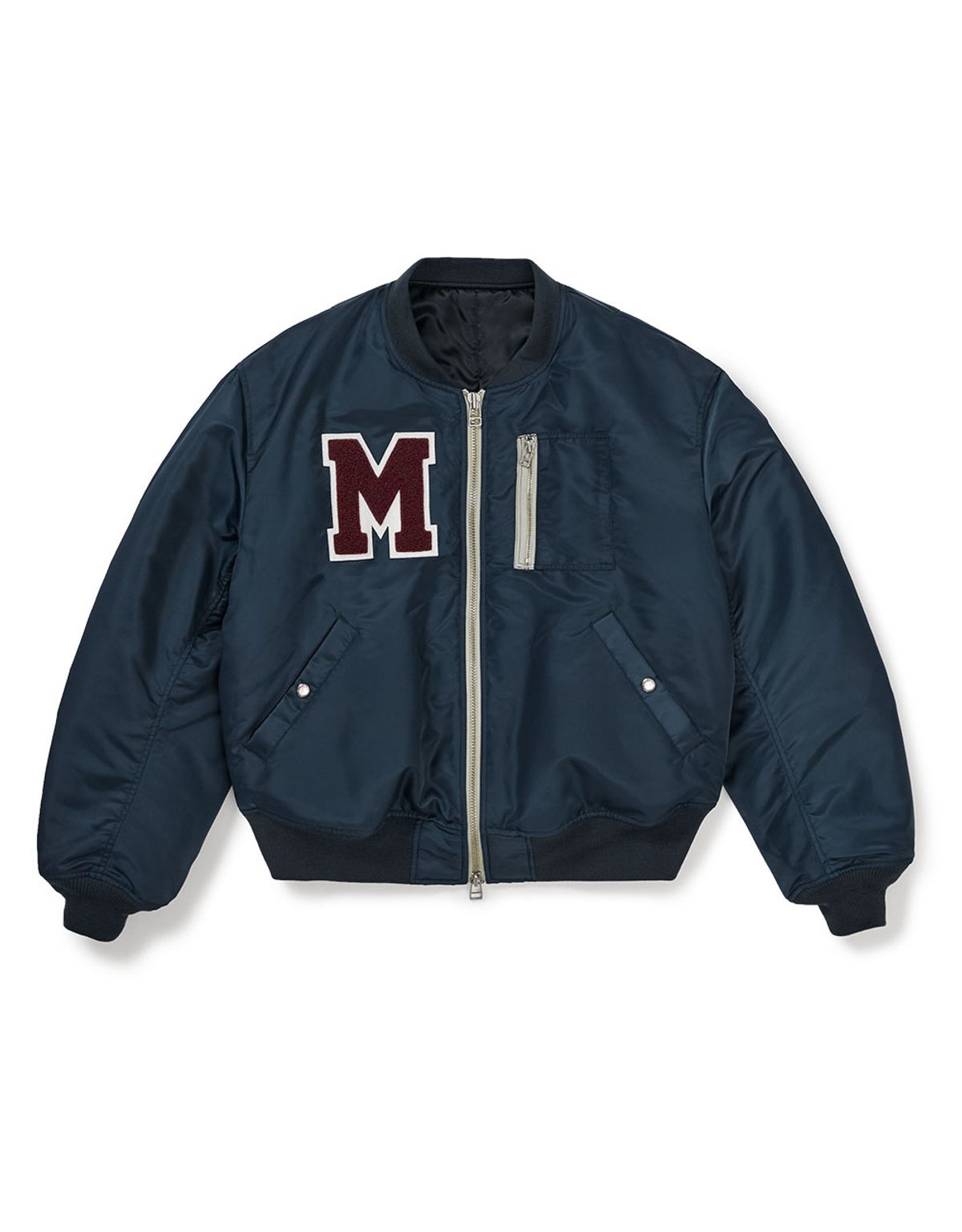 엠엠엘지(MMLG) [Mmlg] FAMILY NAME FLIGHT JACKET (NAVY)