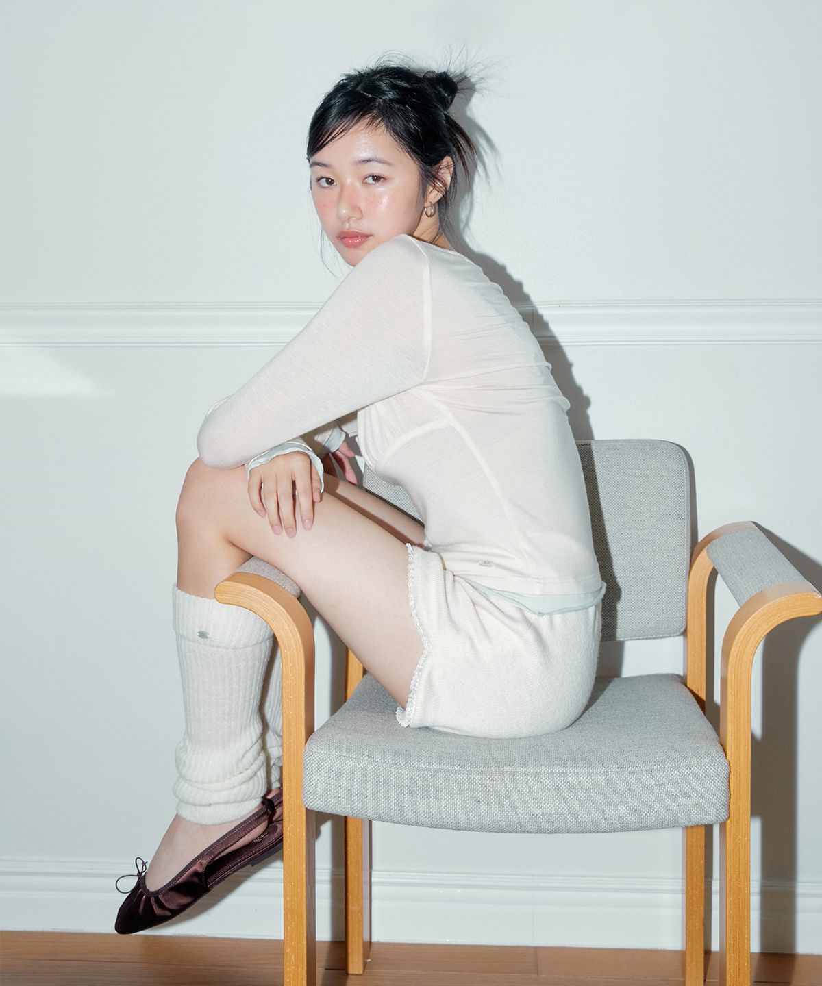 마가린핑거스(MARGARIN FINGERS) LACE KNIT SHORTS (CREAM)