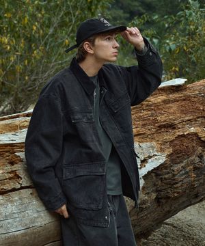 데님 트러커 필드 퀼팅 자켓 블랙 FDJ102