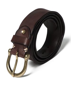 CRBT117-BR 천연소가죽 남자 빈티지 벨트 허리띠
