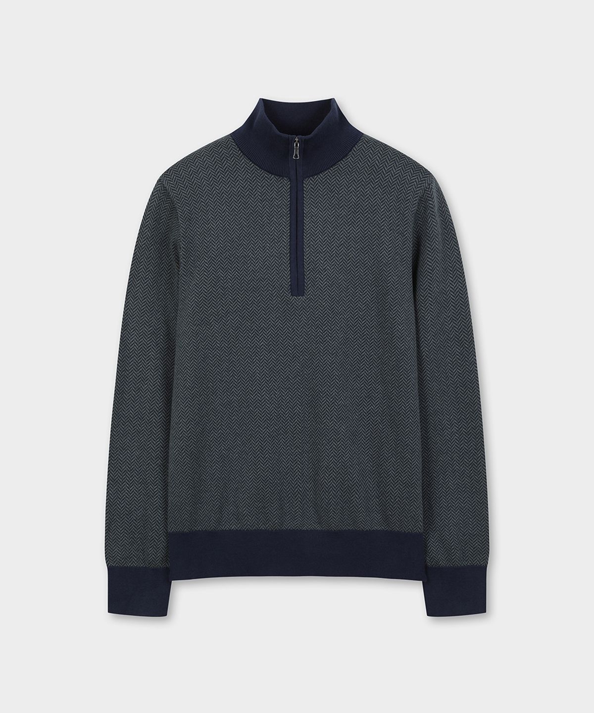 브룩스 브라더스(BROOKS BROTHERS) 헤링본 하프집 스웨터 (그린) (BBWWMF4540IEW)